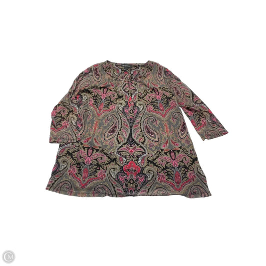 Top Long Sleeve By Inc In Paisley Print, Size: 3x