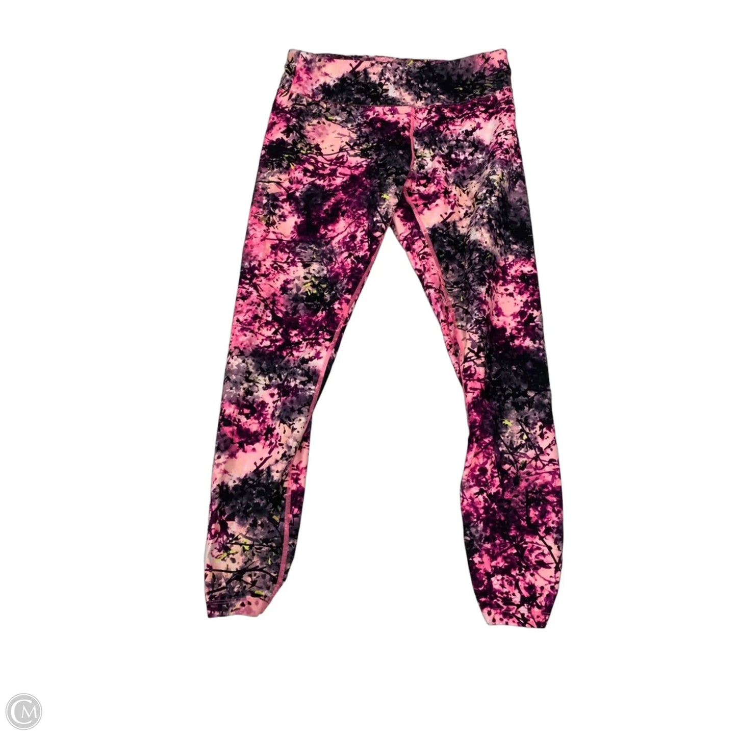 Athletic Leggings By Calvin Klein In Black & Pink, Size: M