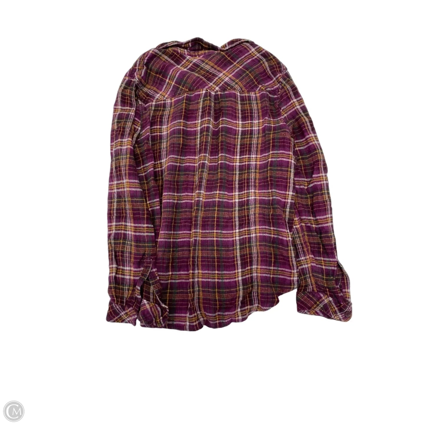 Top Long Sleeve By Beachlunchlounge In Plaid Pattern, Size: L