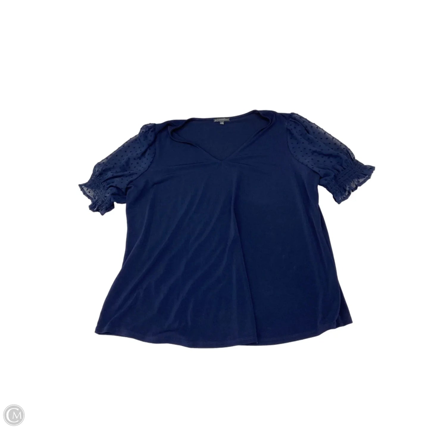 Top 3/4 Sleeve Basic By Adrianna Papell In Blue, Size: 2x