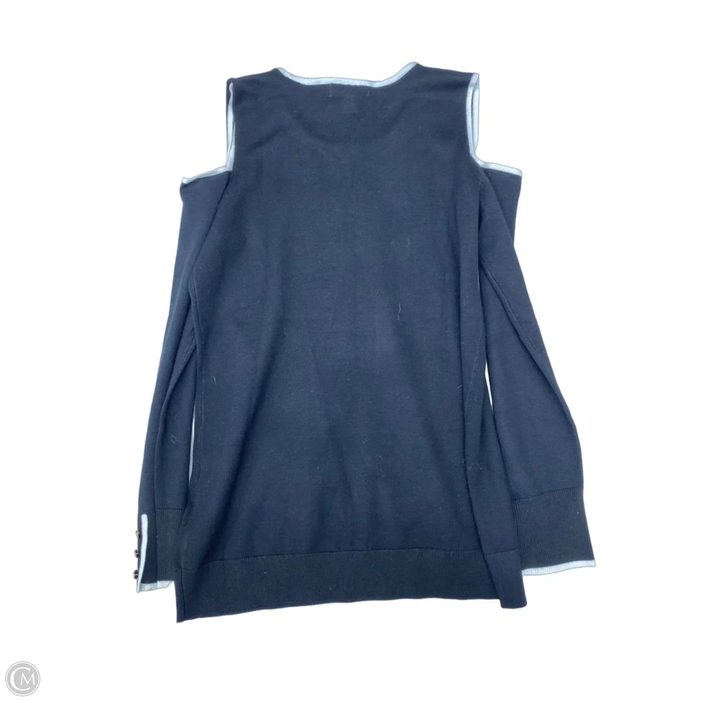 Top Long Sleeve By Calvin Klein In Black & White, Size: S