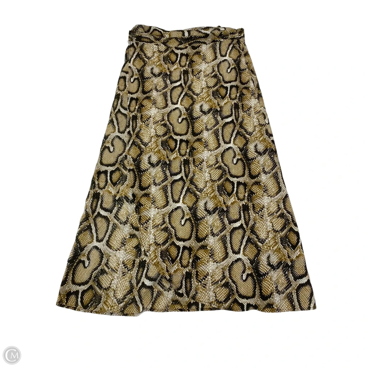 Skirt Midi By Como Vintage In Snakeskin Print, Size: M