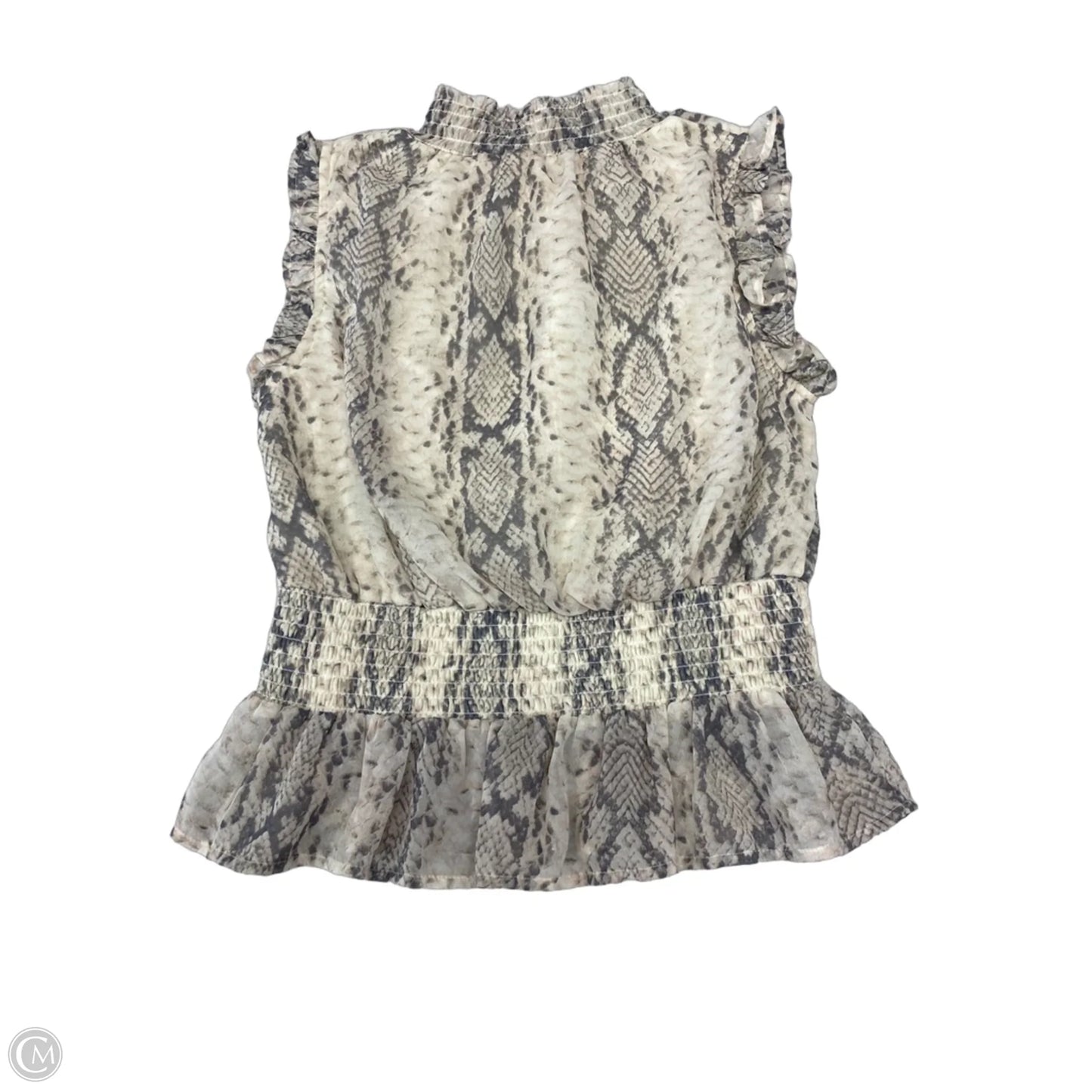 Top Sleeveless By Japna In Snakeskin Print, Size: M