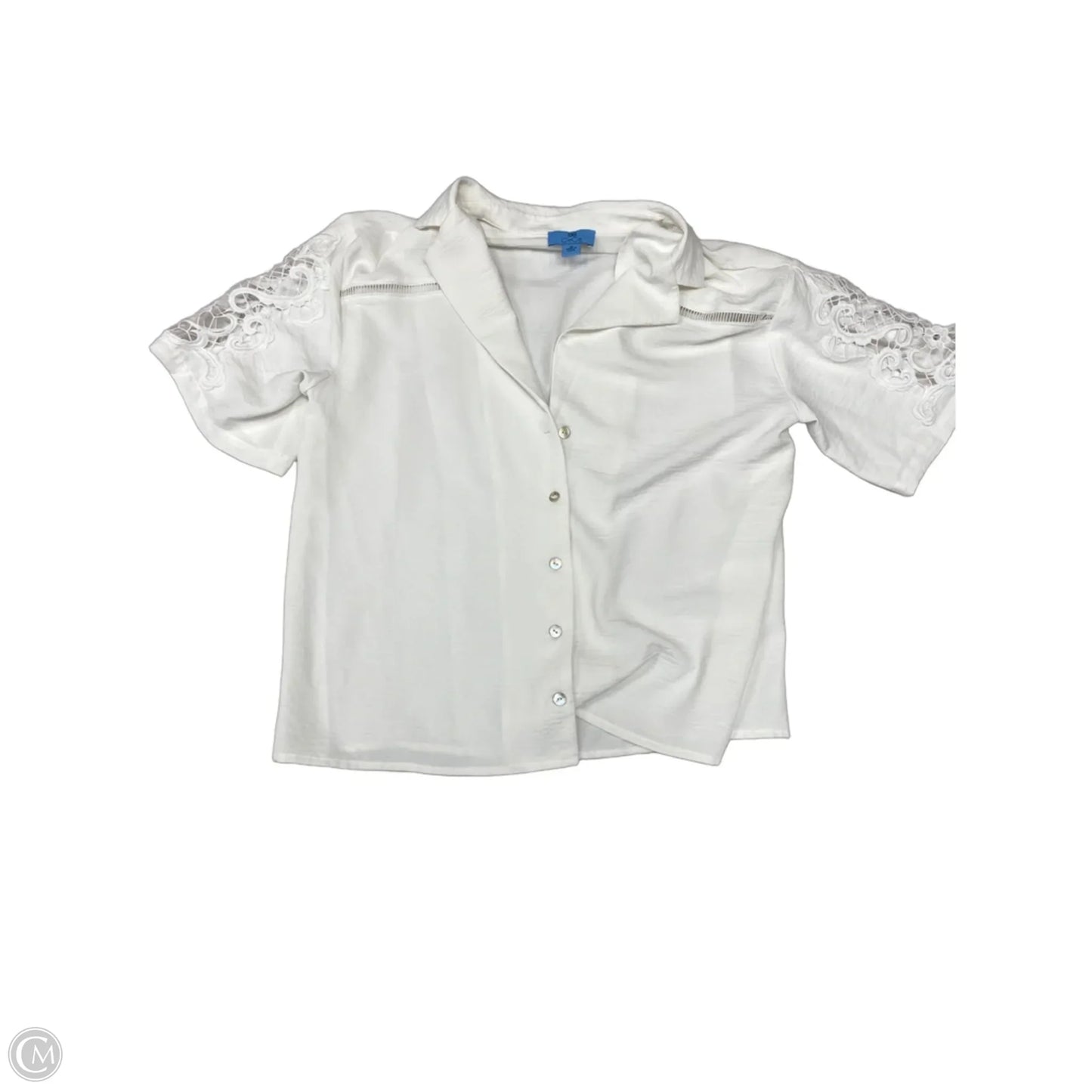 Top Short Sleeve By Cece In White, Size: M