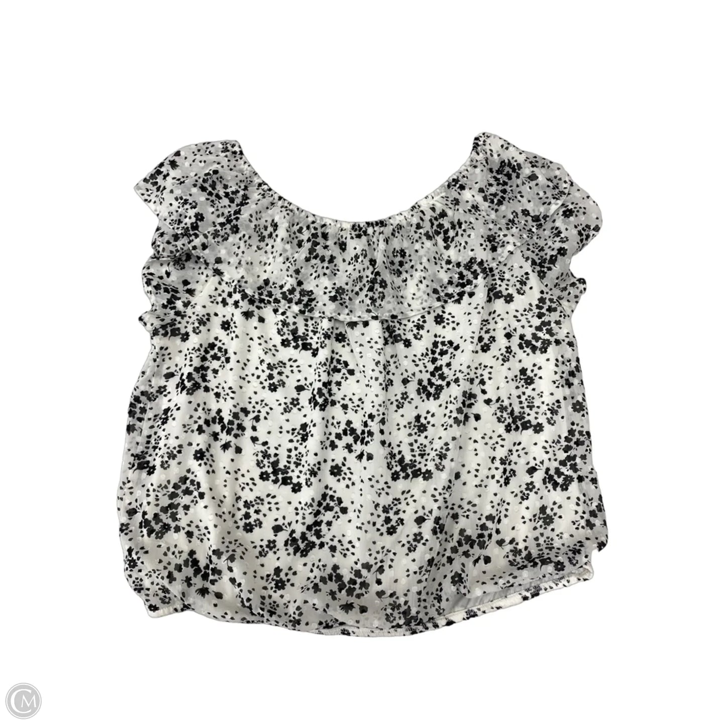 Top Short Sleeve By Tamara H In Black & White, Size: Xl