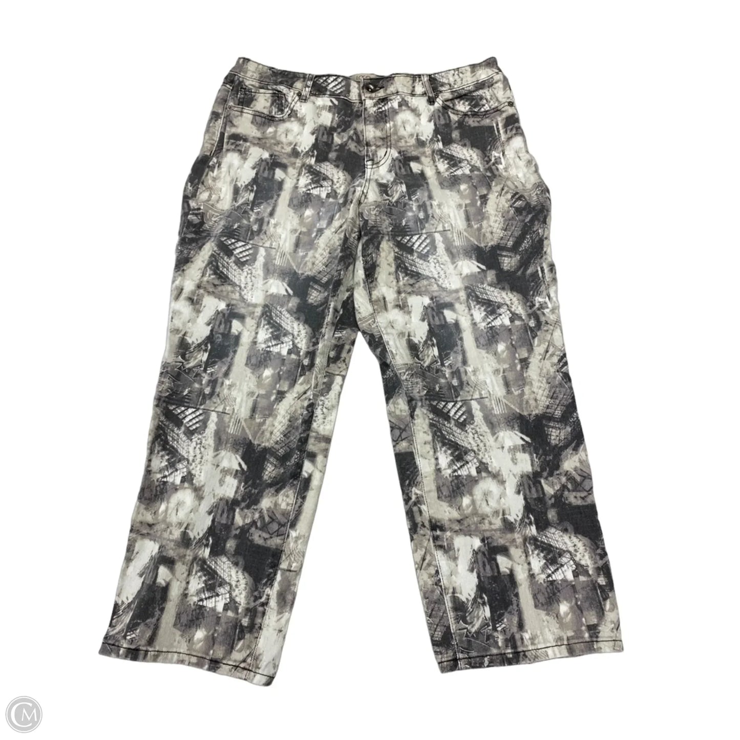 Jeans Boyfriend By Logo In Cream & Grey, Size: 12p