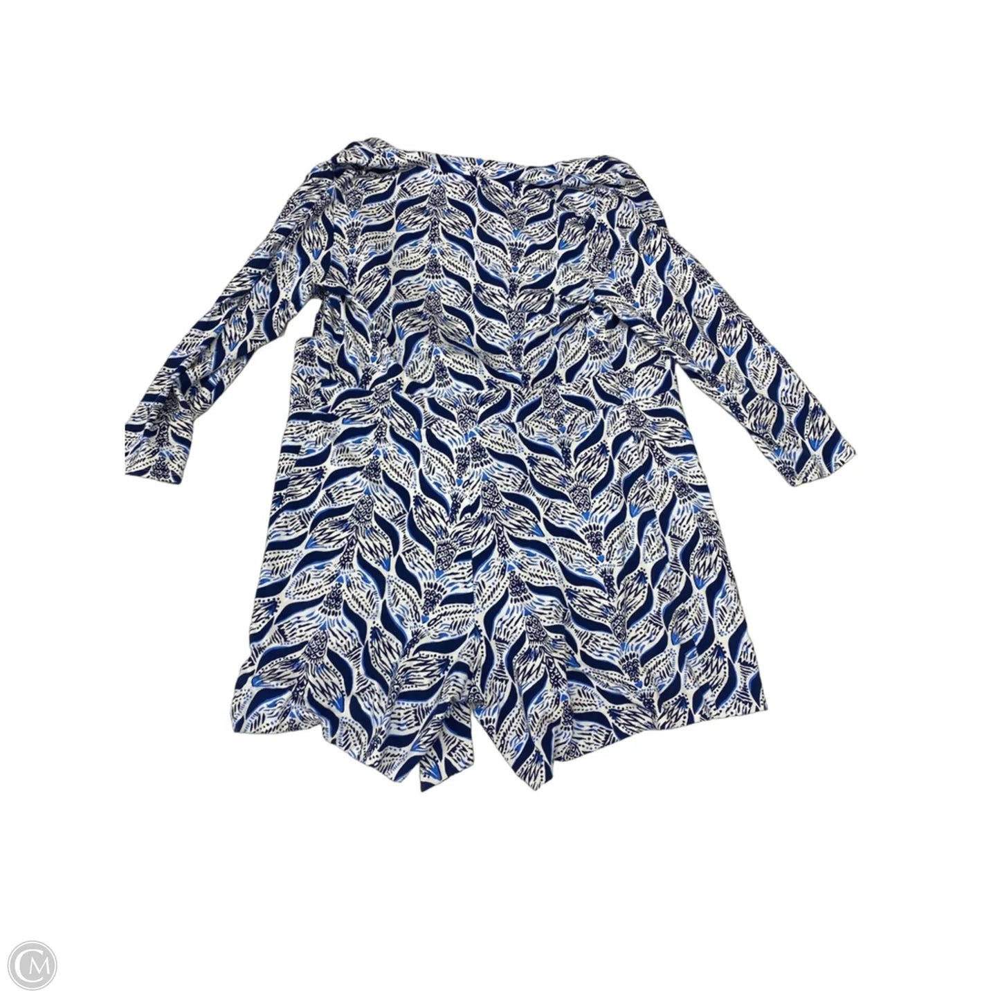 Romper Designer By Lilly Pulitzer In Blue & White, Size: M