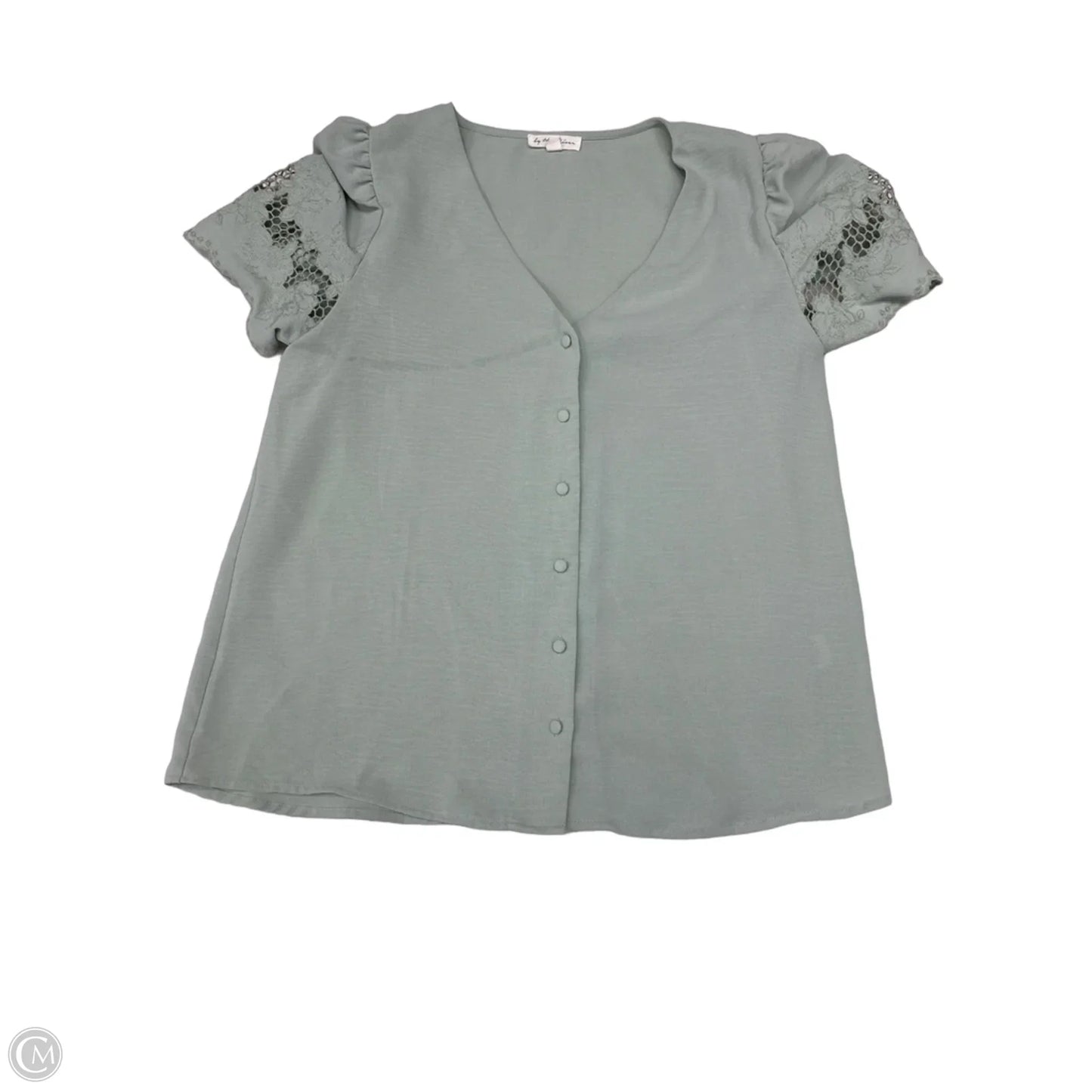 Blouse Short Sleeve By By The River In Green, Size: L