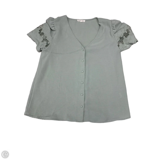 Blouse Short Sleeve By By The River In Green, Size: L