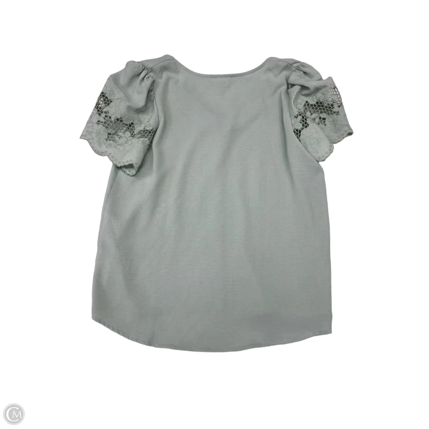 Blouse Short Sleeve By By The River In Green, Size: L