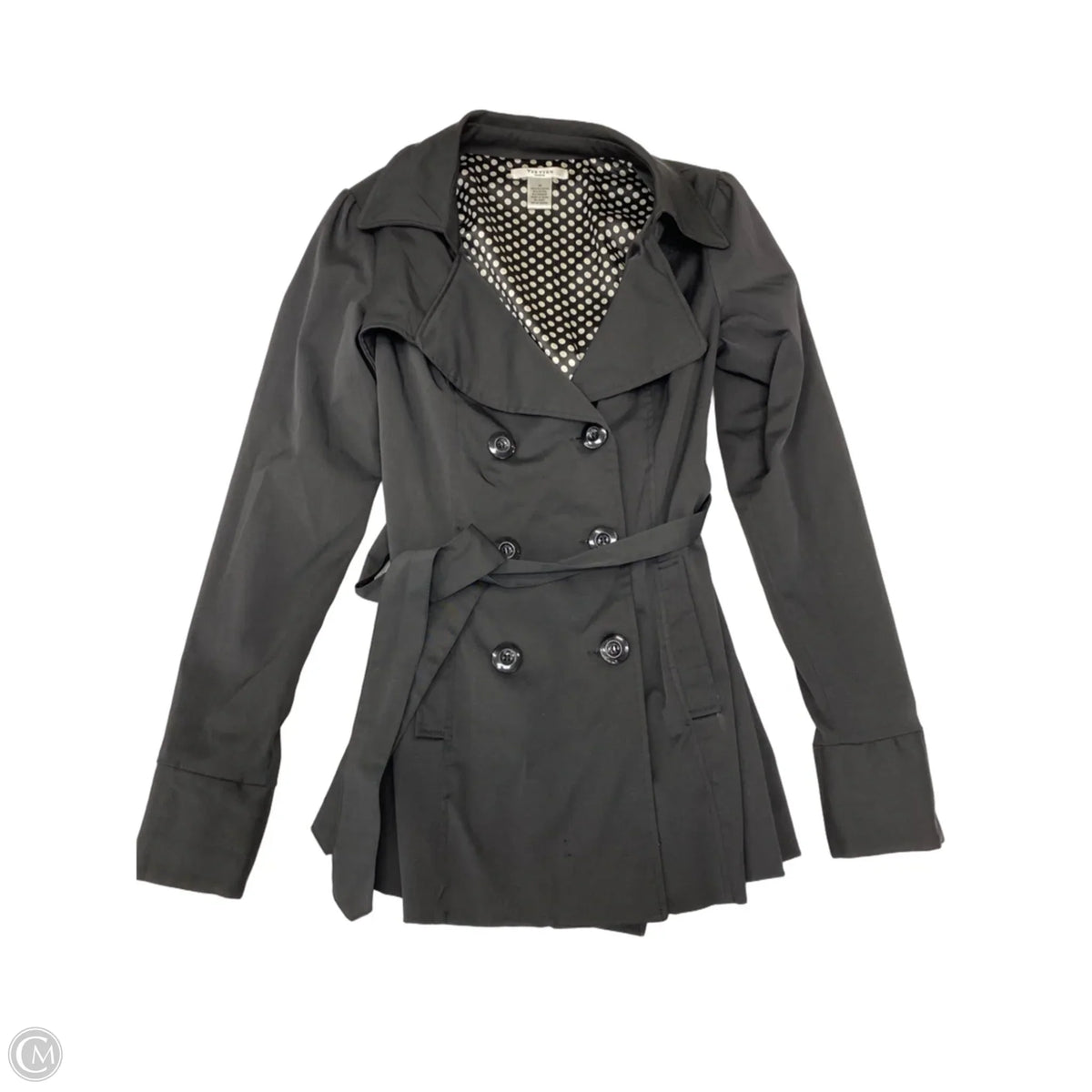 Coat Trench Coat By Vertigo In Black, Size: M