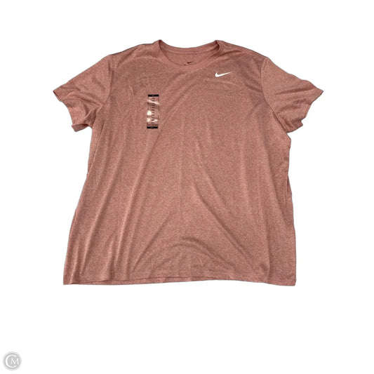 Athletic Top Short Sleeve By Nike In Pink, Size: Xxl