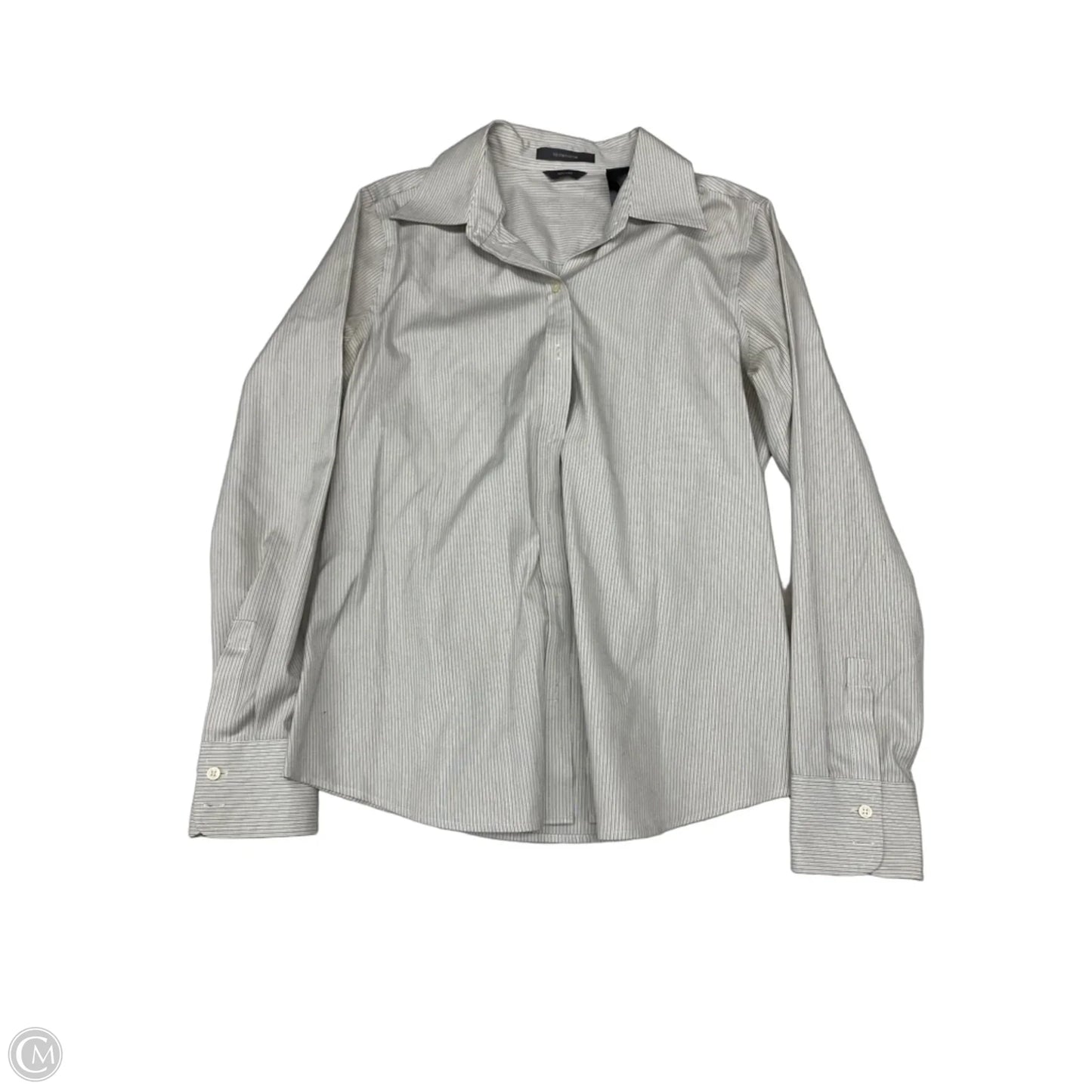 Top Long Sleeve By Liz Claiborne In Grey & White, Size: S