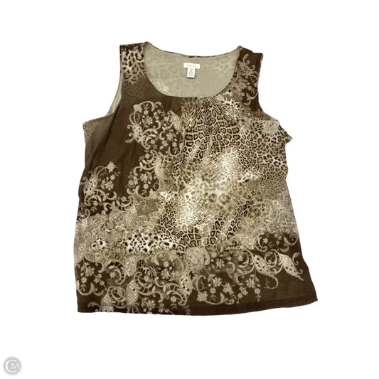 Top Sleeveless By Chicos In Animal Print, Size: L