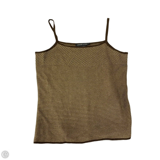Top Cami By Adrienne Vittadini In Brown & Gold, Size: S