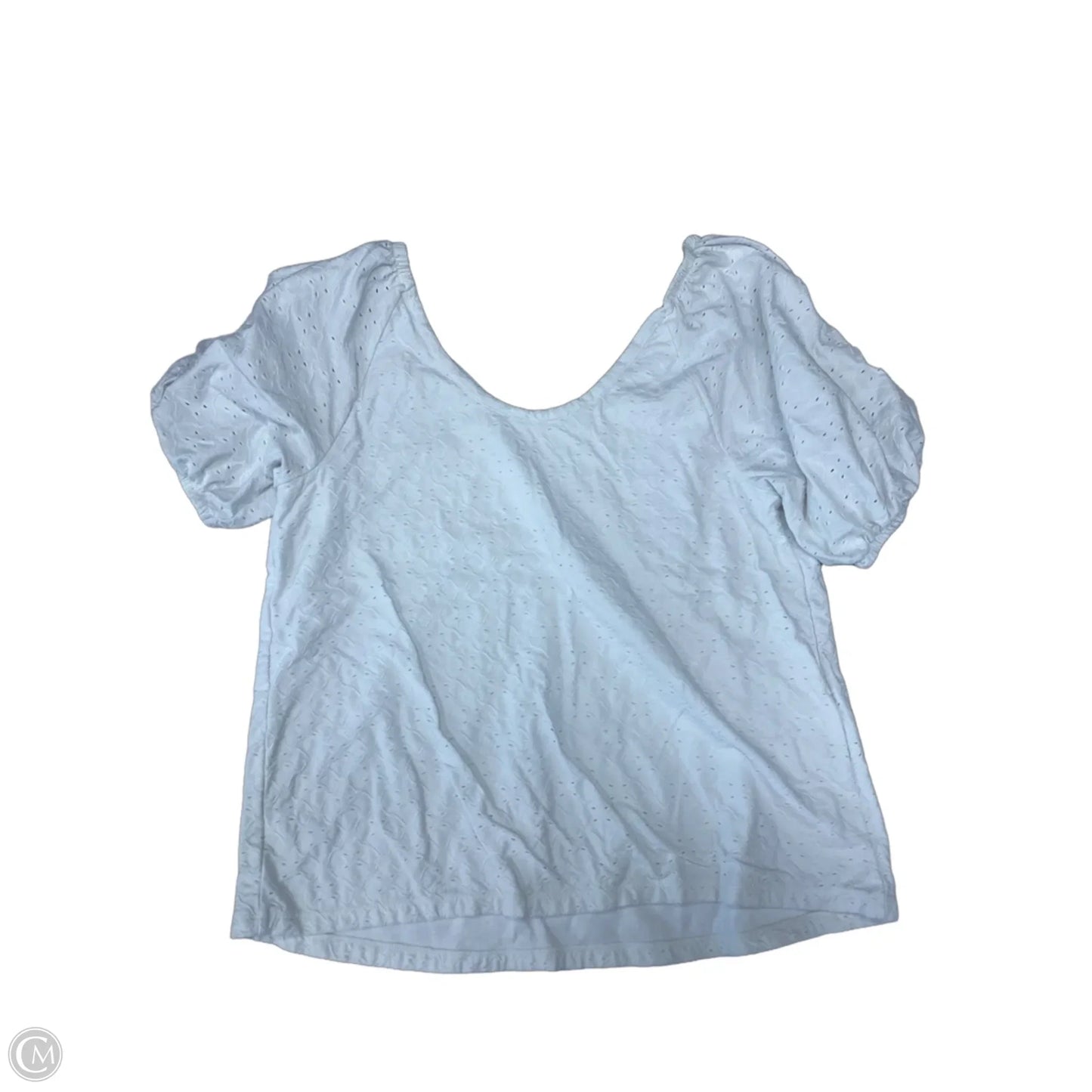 Top Short Sleeve By Ava & Viv In White, Size: Xxl