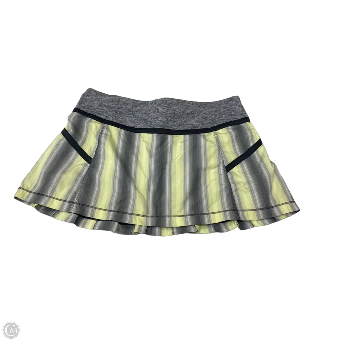 Athletic Skort By Lululemon In Grey & Yellow, Size: 8