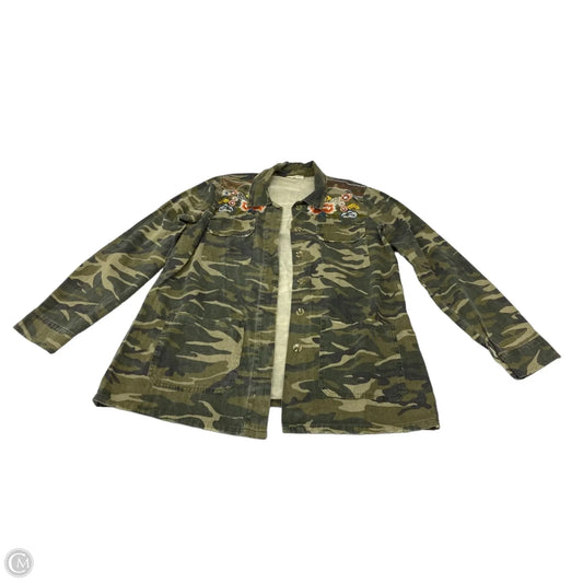 Jacket Shirt By Mystree In Camouflage Print, Size: M