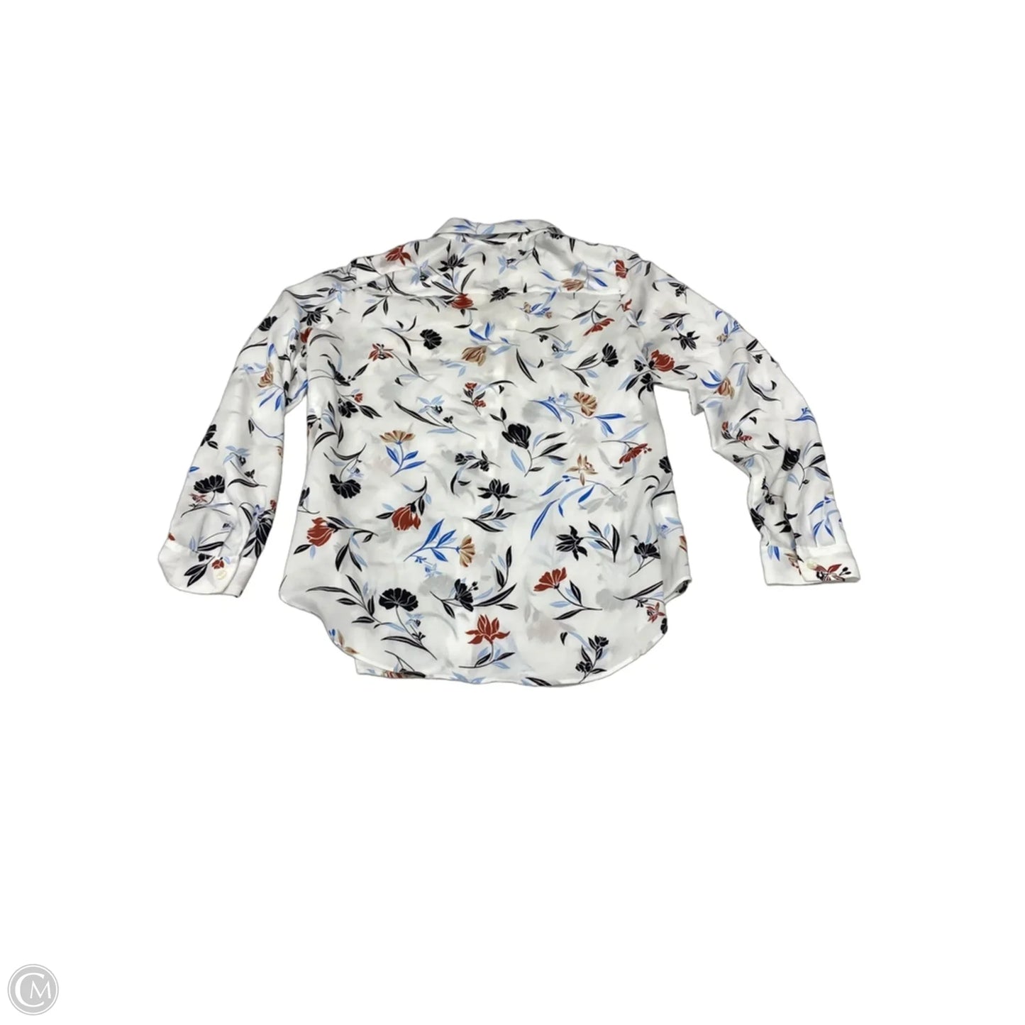 Blouse Long Sleeve By Ann Taylor In White, Size: M
