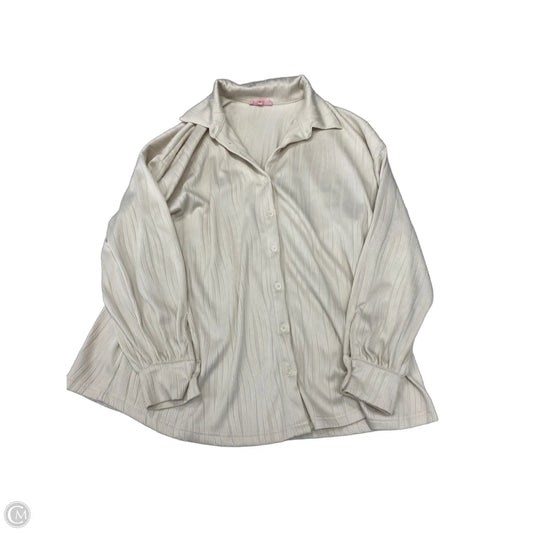 Top Long Sleeve By Cme In Beige, Size: 1x