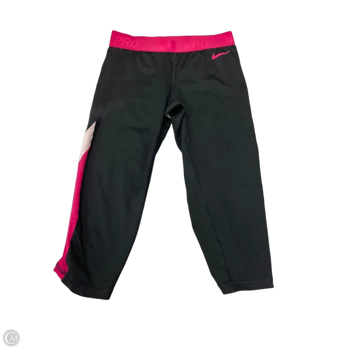 Athletic Capris By Nike In Black & Pink, Size: L
