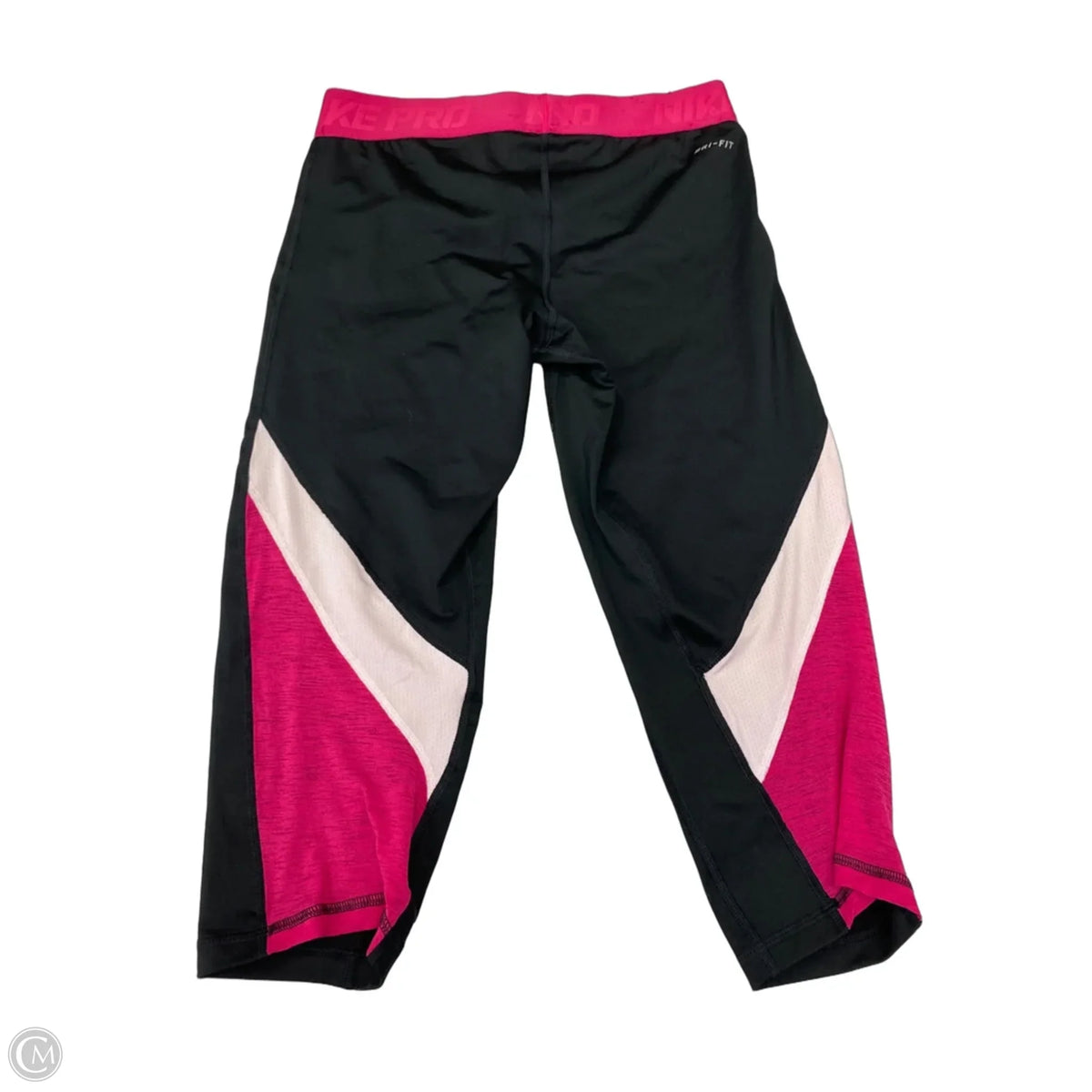 Athletic Capris By Nike In Black & Pink, Size: L