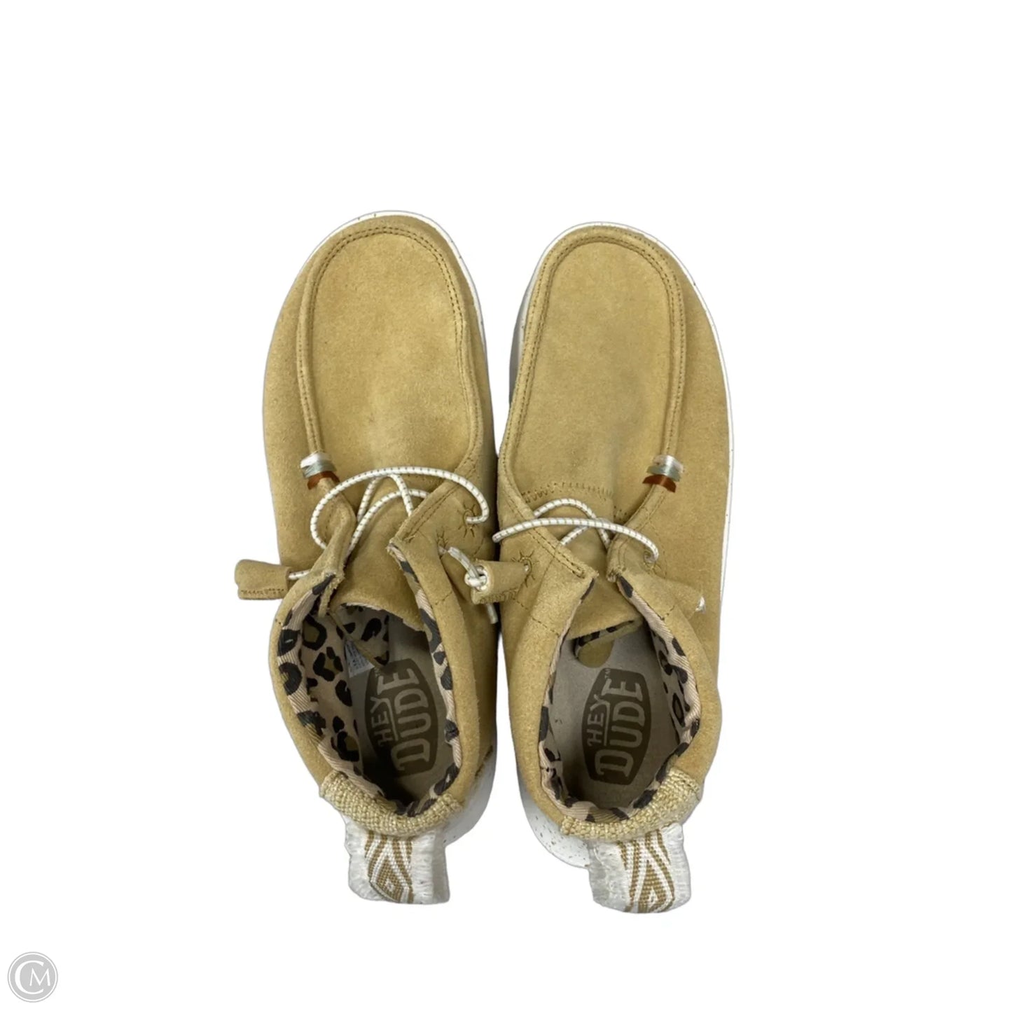 Shoes Athletic By Hey Dude In Tan, Size: 10