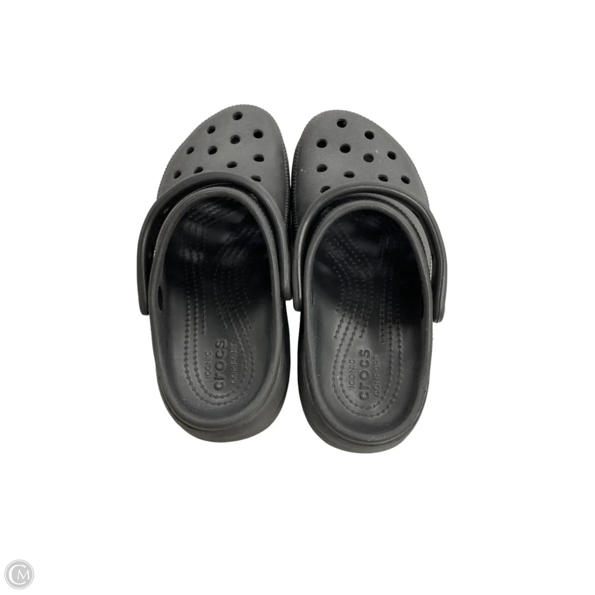 Shoes Flats By Crocs In Black, Size: 6