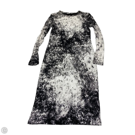 Dress Casual Midi By Zara In Black & Grey, Size: S