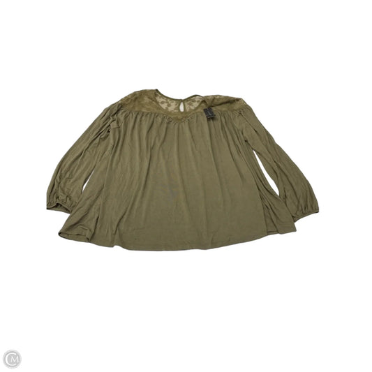 Blouse Long Sleeve By Lane Bryant In Green, Size: Xl