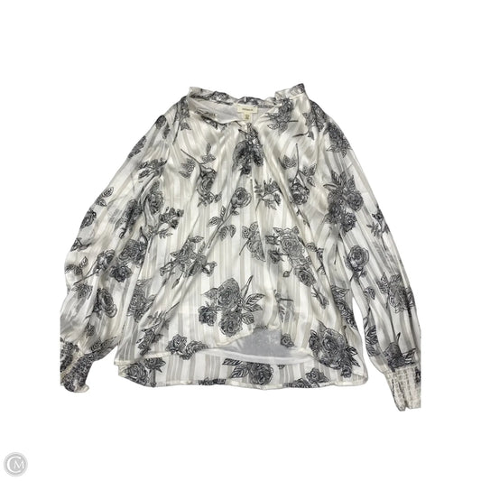 Top Long Sleeve By Tamara H In Black & Cream, Size: Xl