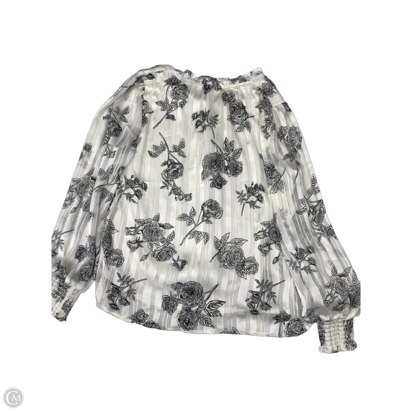 Top Long Sleeve By Tamara H In Black & Cream, Size: Xl