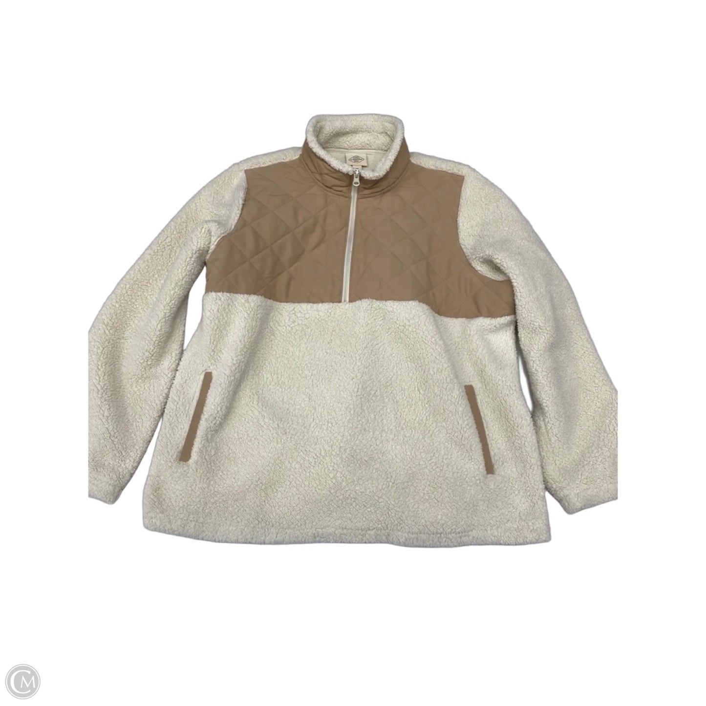 Jacket Faux Fur & Sherpa By St Johns Bay In Brown & Cream, Size: Xxl