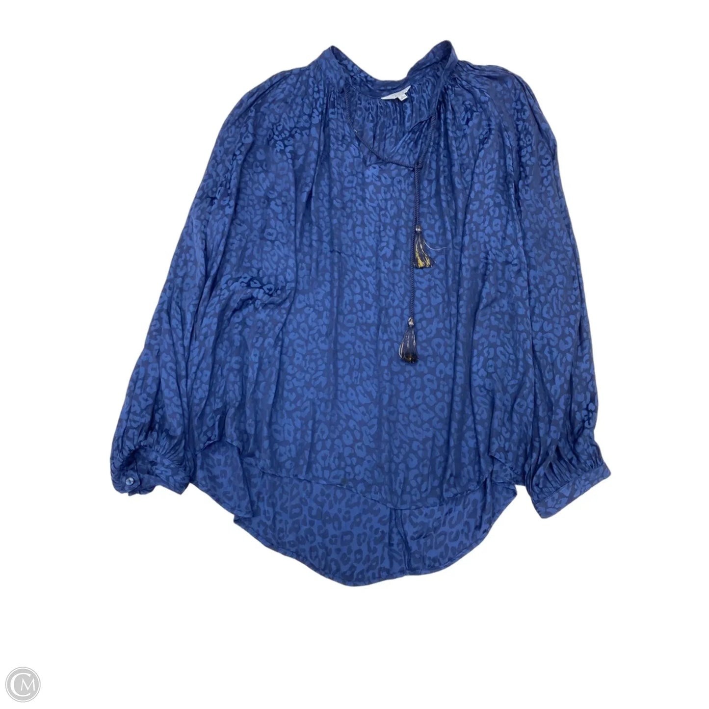 Blouse Long Sleeve By Crown And Ivy In Navy, Size: Xl