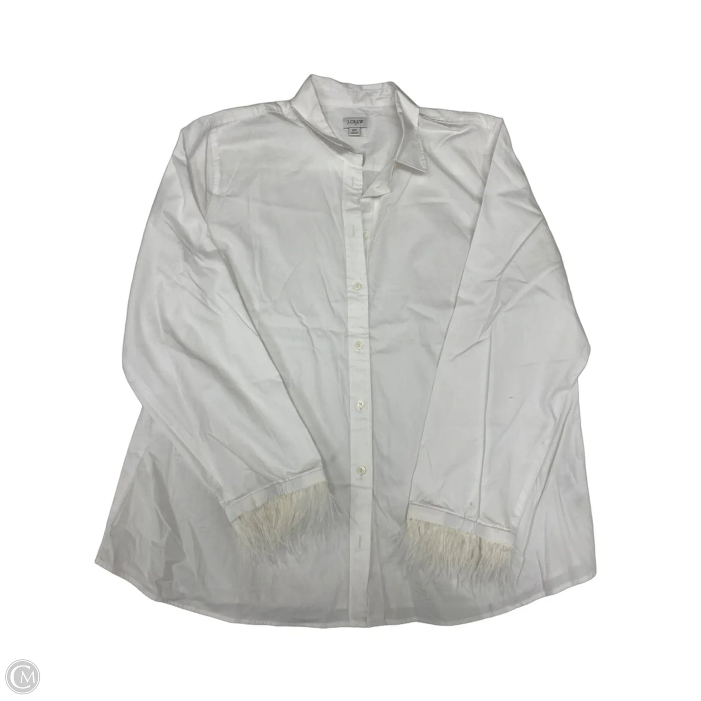 Top Long Sleeve By J. Crew In White, Size: 2x