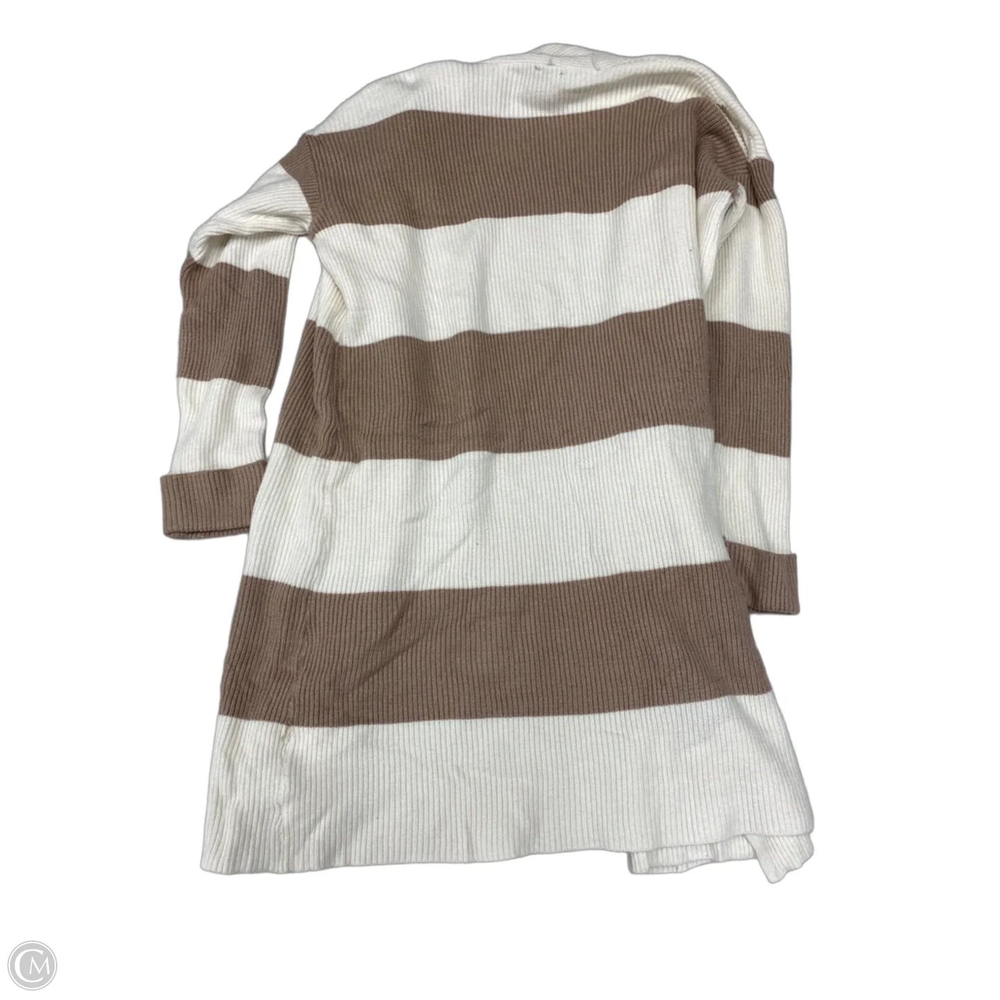 Cardigan By Clothes Mentor In Brown & Cream, Size: Xl