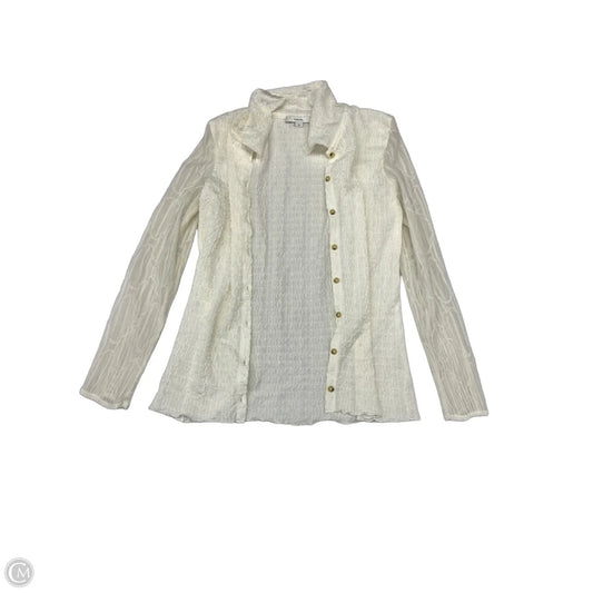Blouse Long Sleeve By Vince In Beige, Size: M