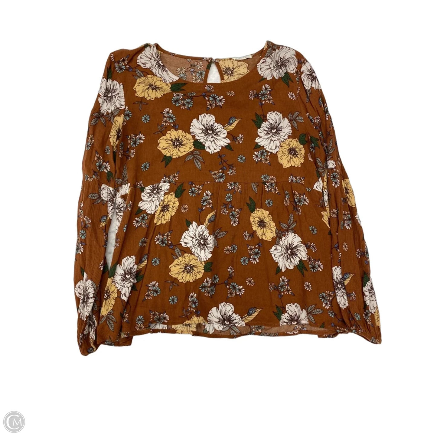 Blouse Long Sleeve By Cotton Bleu In Floral Print, Size: S
