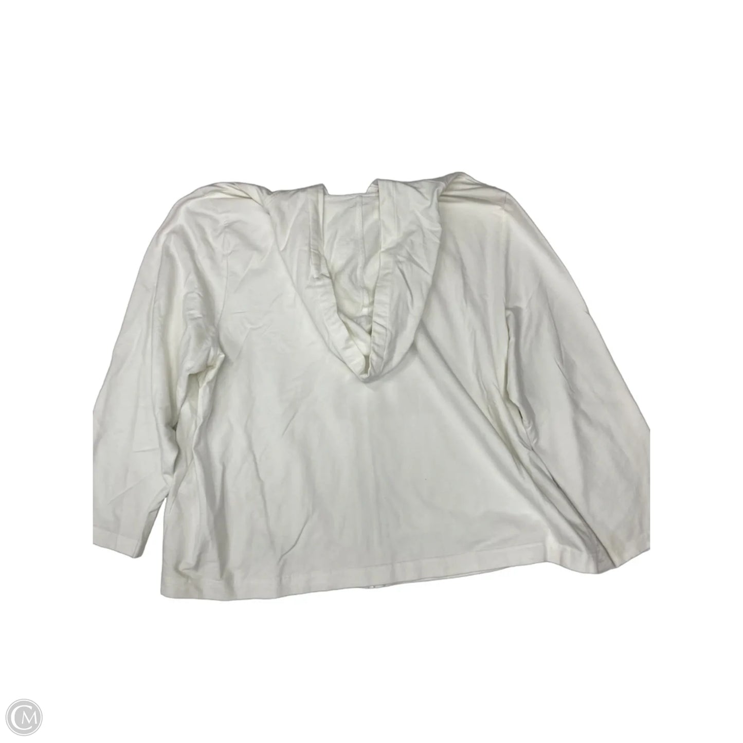Athletic Sweatshirt Hoodie By Karen Scott In White, Size: 3x