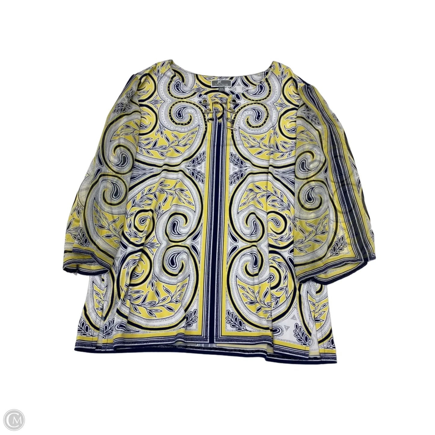 Blouse Long Sleeve By Jm Collections In Yellow, Size: Xl