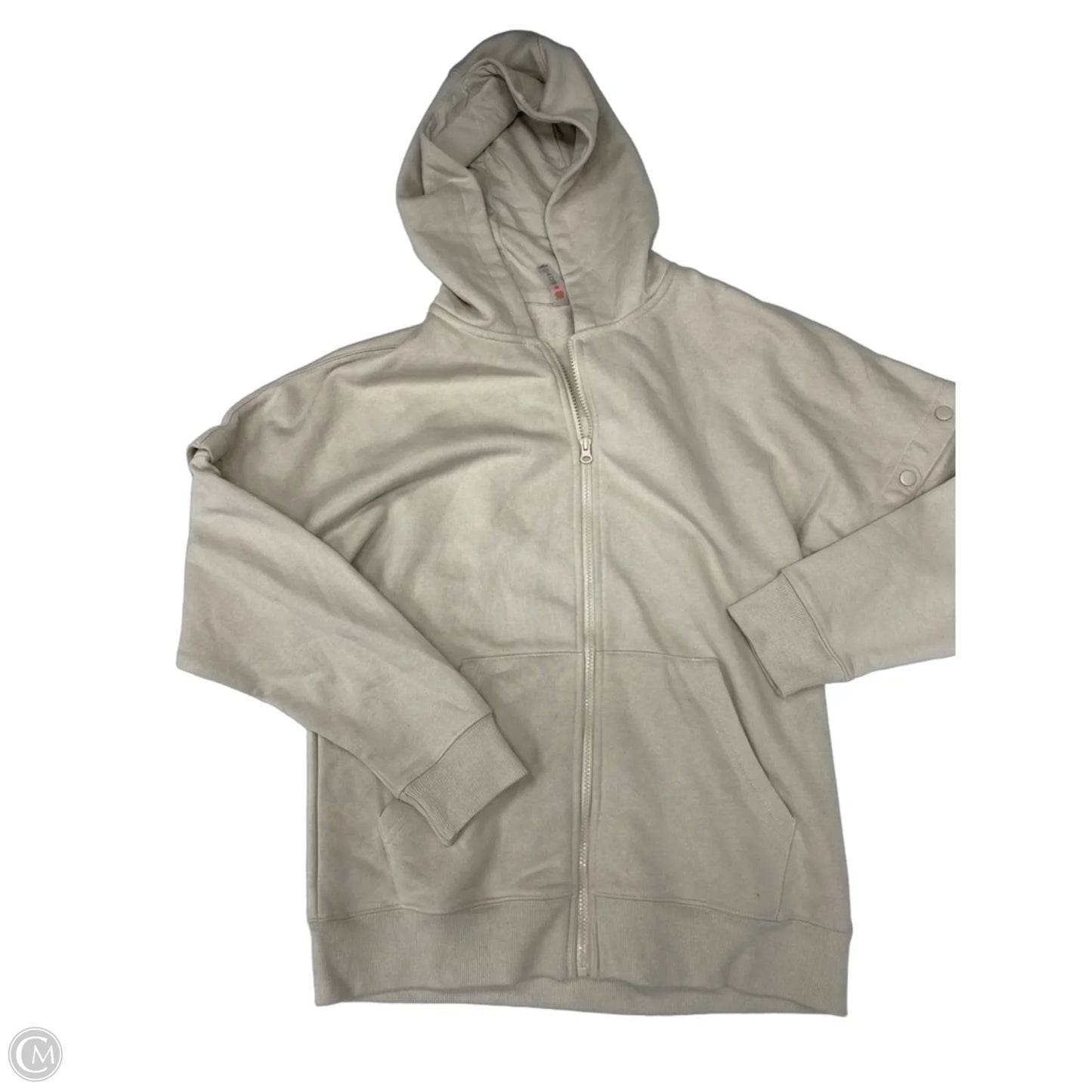 Sweatshirt Hoodie By Mono B In Beige, Size: S