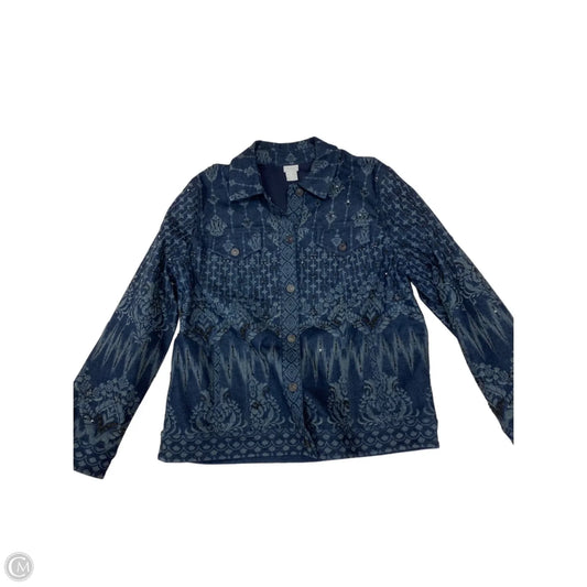 Jacket Denim By Chicos In Navy, Size: 14