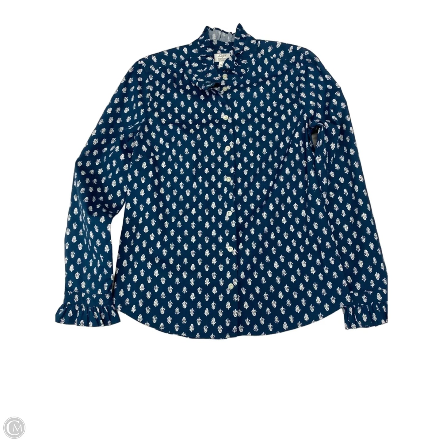 Blouse Long Sleeve By J. Crew In Teal, Size: S
