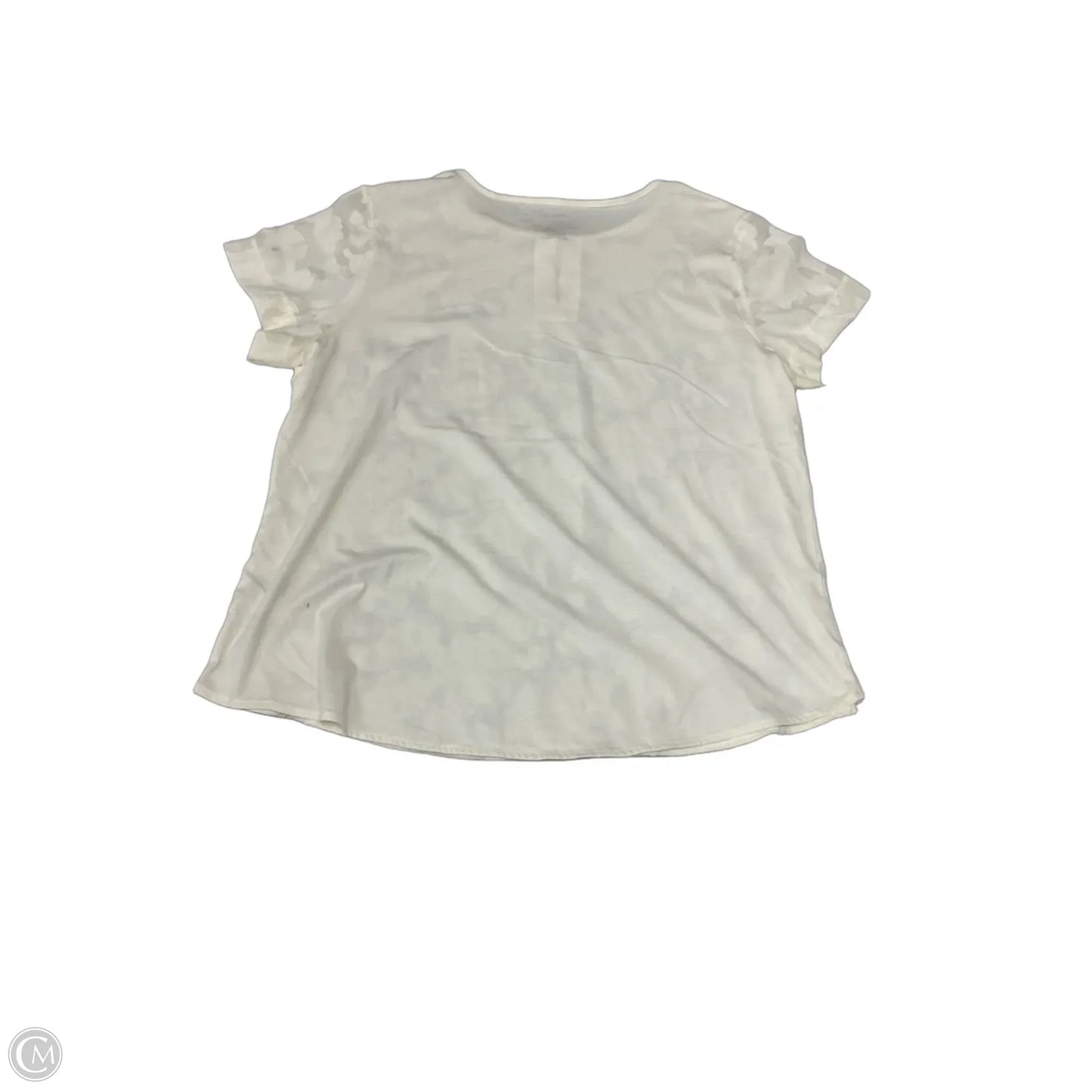 Blouse Short Sleeve By Van Heusen In Cream, Size: Xl