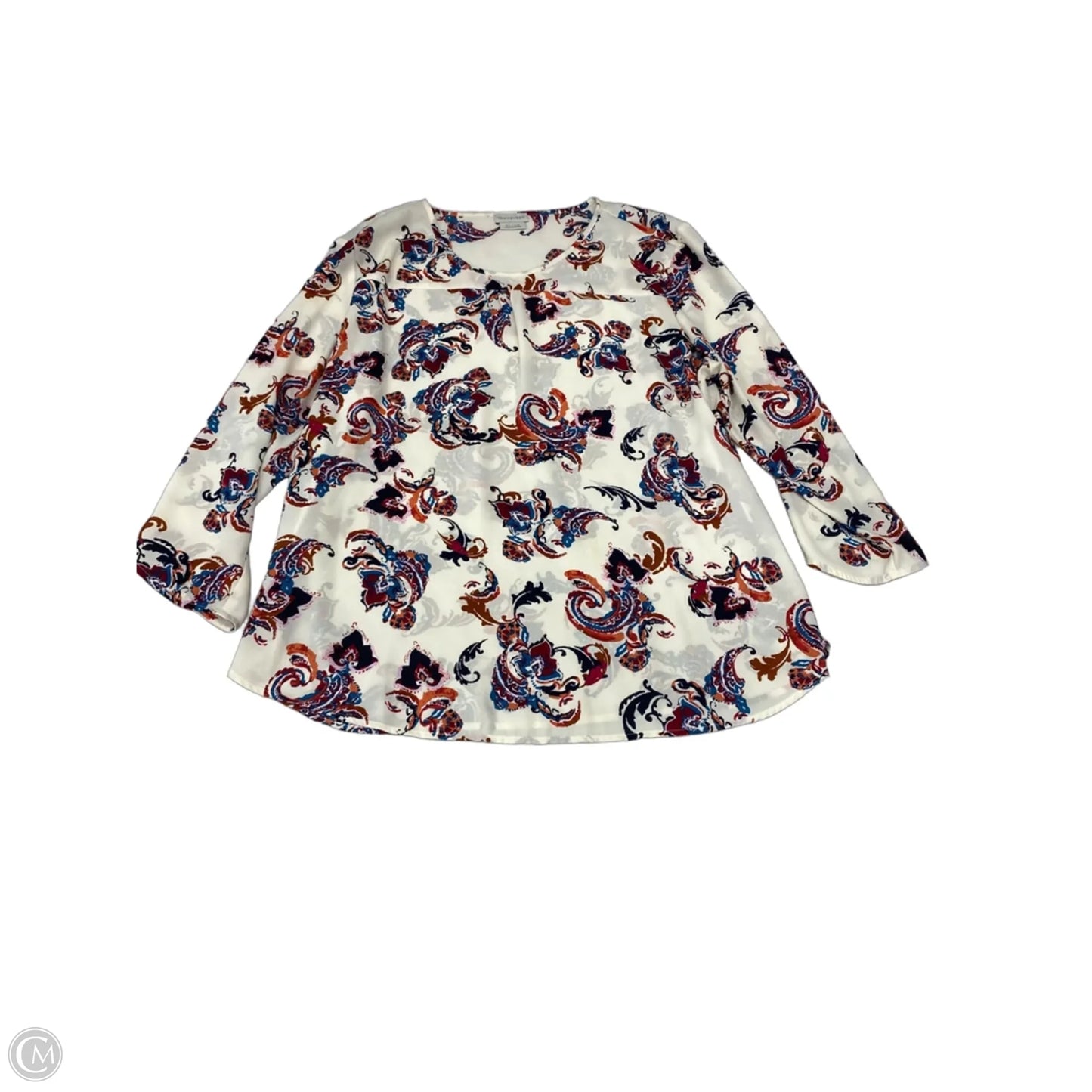 Blouse Long Sleeve By Van Heusen In Paisley Print, Size: Xl