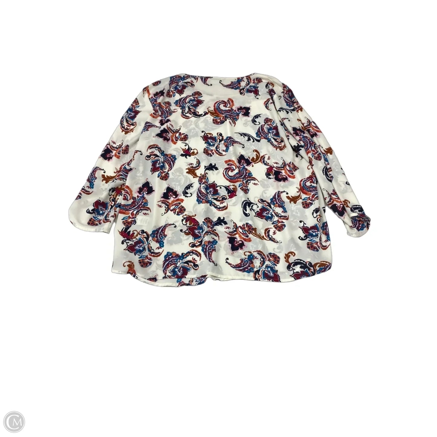 Blouse Long Sleeve By Van Heusen In Paisley Print, Size: Xl