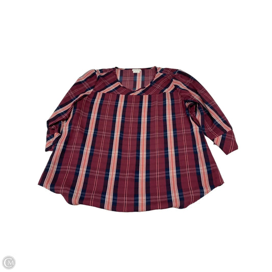 Blouse Long Sleeve By Van Heusen In Multi-colored, Size: Xl