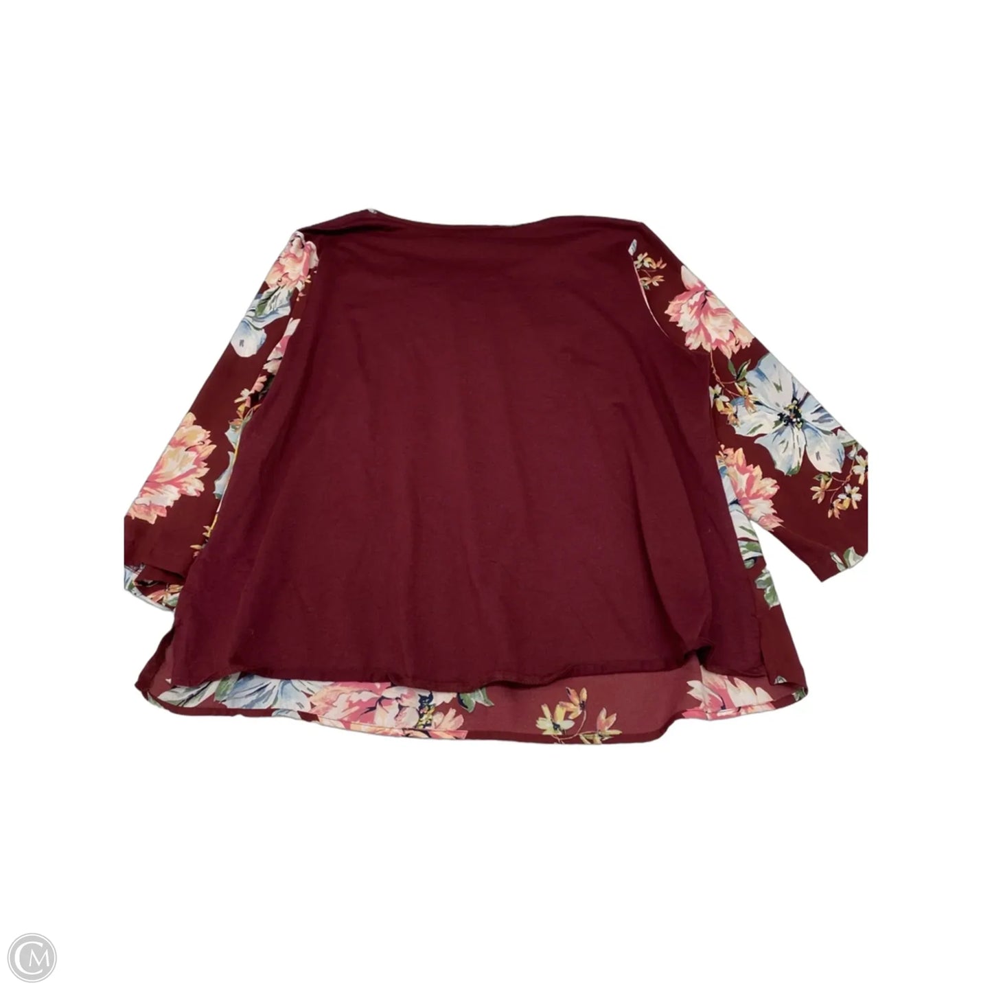 Blouse Long Sleeve By Van Heusen In Floral Print, Size: Xl
