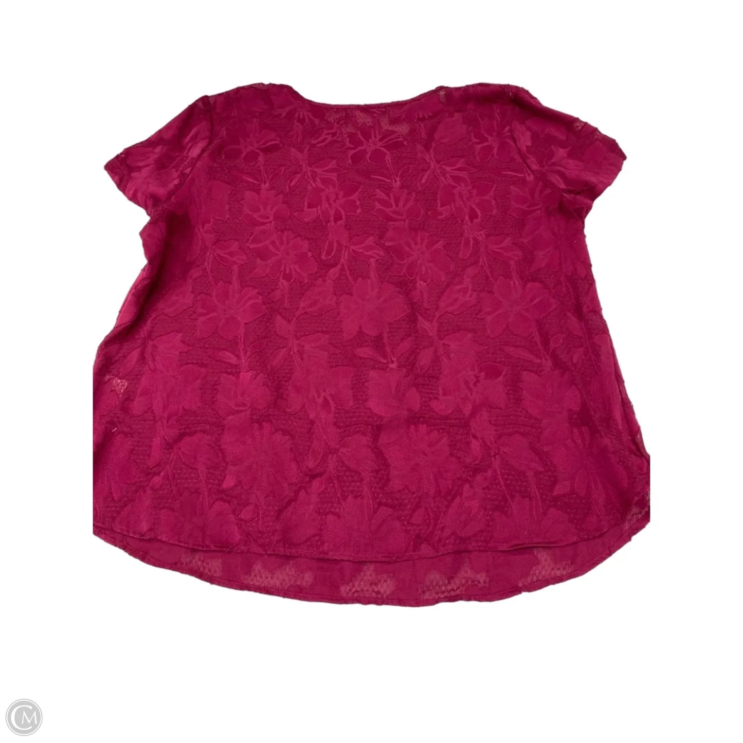 Blouse Short Sleeve By Van Heusen In Maroon, Size: Xl