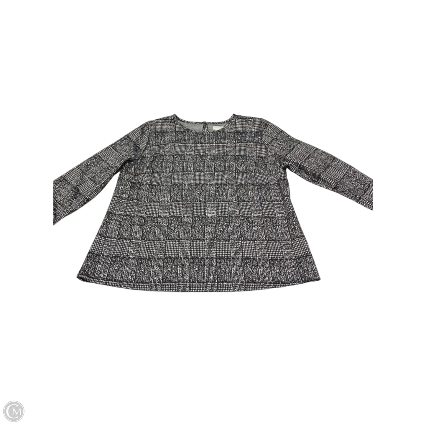 Blouse 3/4 Sleeve By Van Heusen In Grey, Size: Xl